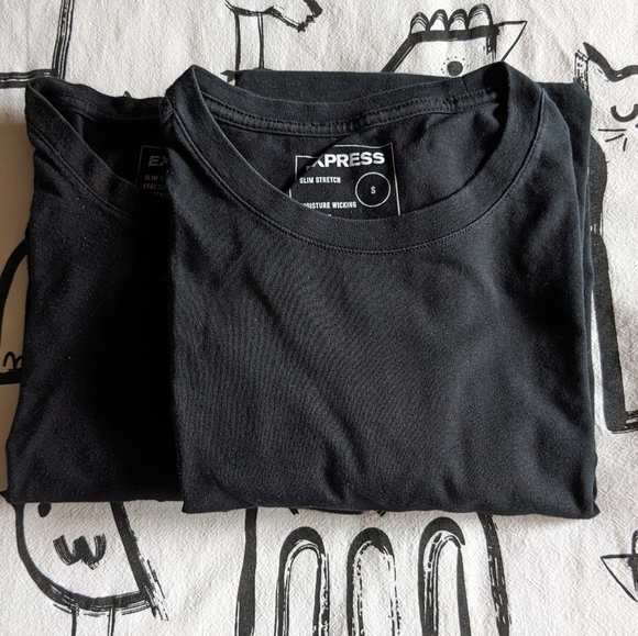 2 Black small Express slim stretch t-shirts - Picture 2 of 2